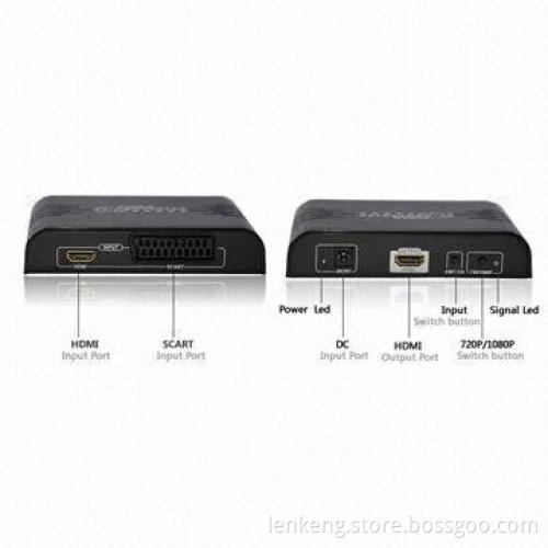 SCART to HDMI Scan Converter, Scales SCART Signal (RGB or Composite Video) to HDMI 720 or 1,080P